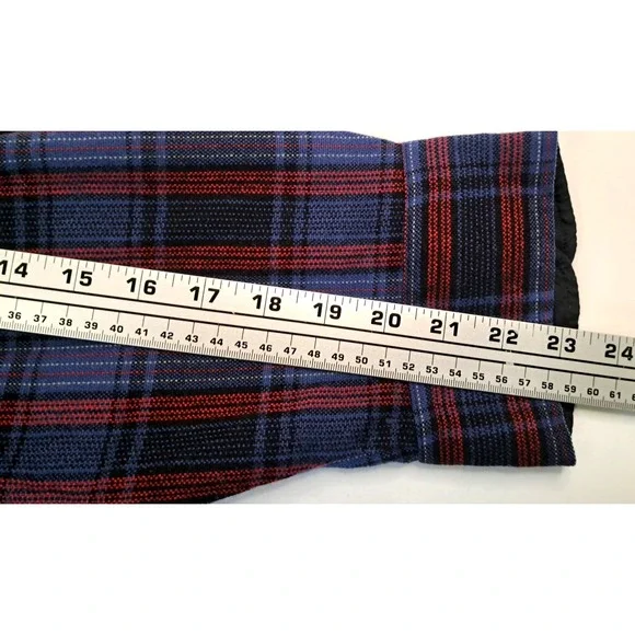 Vtg Northwest Territory Men's 3X Acrylic Button Up Shirt Blue Red Korea - Picture 7 of 7